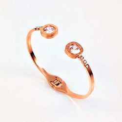 XING HE Roségoudkleurige Roestvrij Stalen Dames Slavenarmband