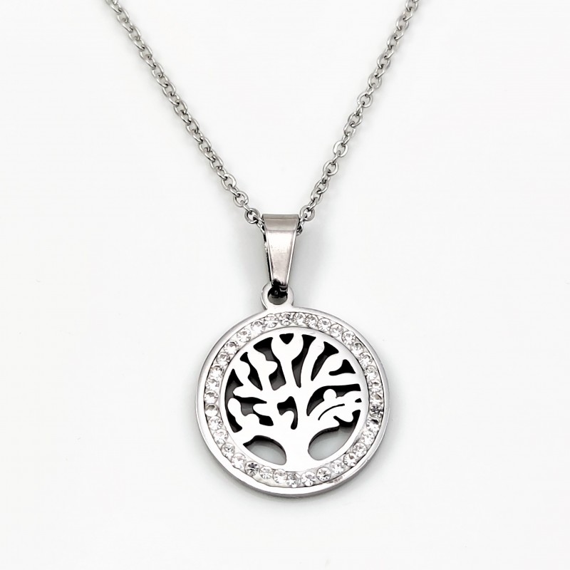 Roestvrij Stalen Dames Ketting + Levensboom Hanger Roestvrij Stalen Dames Ketting + Levensboom Hanger