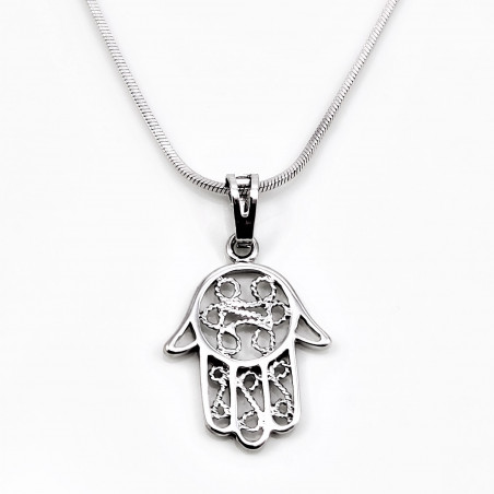 Gerhodineerd Dames Ketting + Fatima Handhanger