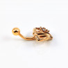 Verguld Harten Navelpiercing met Zirkonias