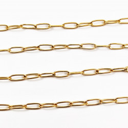 Goudkleurige Stalen Dames Ketting met Kapittelslot en Hart Hanger