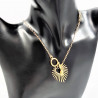 Goudkleurige Stalen Dames Ketting met Kapittelslot en Hart Hanger