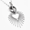 Zilver Stalen Dames Ketting met Kapittelslot en Hart Hanger