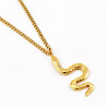 Goudkleurige Roestvrij Stalen Dames Ketting + Slangen Hanger