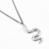 Zilverkleurige Roestvrij Stalen Dames Ketting + Slangen Hanger