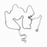 Zilverkleurige Roestvrij Stalen Dames Ketting + Slangen Hanger