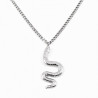 Zilverkleurige Roestvrij Stalen Dames Ketting + Slangen Hanger