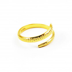 Verstelbare Stalen Dames Slangen Ring Gold Plated