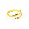 Verstelbare Stalen Dames Slangen Ring Gold Plated