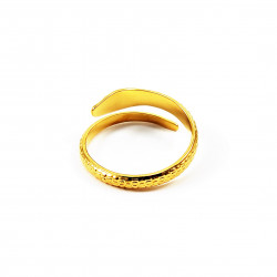 Verstelbare Stalen Dames Slangen Ring Gold Plated
