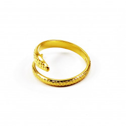 Verstelbare Stalen Dames Slangen Ring Gold Plated