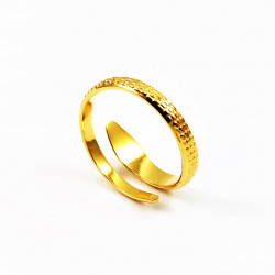 Verstelbare Stalen Dames Slangen Ring Gold Plated