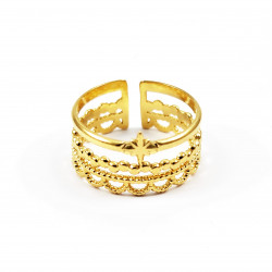 Brede Dames Ring Roestvrij Stalen Gold Plated