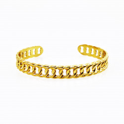 Dames Slavenarmband Gold PLated op Stalen Cubaanse-Schakel