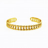 Dames Slavenarmband Gold PLated op Stalen Cubaanse-Schakel