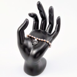Licht Roze Kristal Armband - Stalen Hanger en Zirkonia