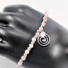 Licht Roze Kristal Armband - Stalen Hanger en Zirkonia