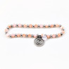 Licht Roze Kristal Armband - Stalen Hanger en Zirkonia