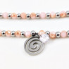 Licht Roze Kristal Armband - Stalen Hanger en Zirkonia