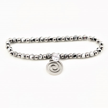 Zilvergrijskleur Kristal Armband - Stalen Hanger en Zirkonia