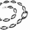 Zwarte Keramiek Ovale Schakels-RVS Dames Ketting