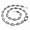 Zwarte Keramiek Ovale Schakels-RVS Dames Ketting