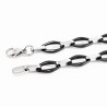 Zwarte Keramiek Ovale Schakels-RVS Dames Ketting