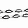 Zwarte Keramiek Ovale Schakels-RVS Dames Ketting