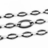 Zwarte Keramiek Ovale Schakels-RVS Dames Ketting