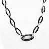 Zwarte Keramiek Ovale Schakels-RVS Dames Ketting