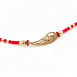 Rood Touw Geluksarmband - Enkelbandje - Kristallen Kralen - Engelenvleugel Symbool