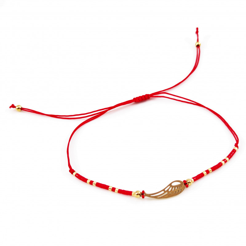 Rood Touw Geluksarmband - Enkelbandje - Kristallen Kralen - Engelenvleugel Symbool Rood Touw Geluksarmband - Enkelbandje - Kristallen Kralen - Engelenvleugel Symbool
