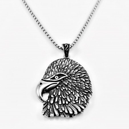 70cm x 3mm Ketting + Adelaarskop Hanger Dames - Heren - Roestvrij Stalen