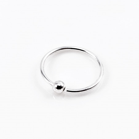 S925 Sterling Zilver Neusring Piercing met Vaste Ball