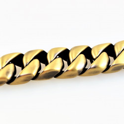 Heren - Dames Cubaanse Schakelarmband in Bronzen RVS-Stalen