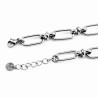 Zilverkleur Stalen Dames Paperclip-Schakels Armband