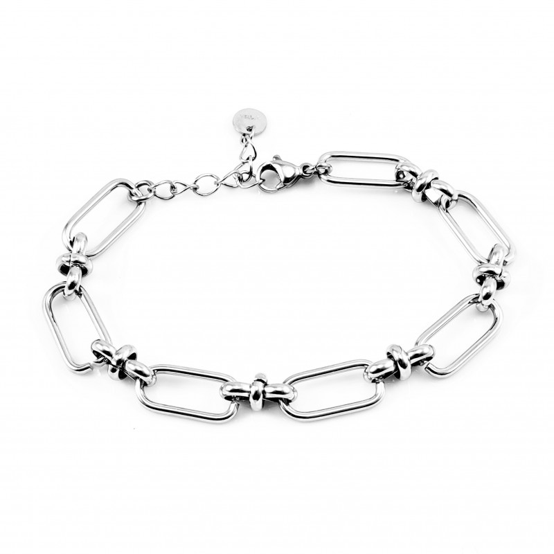 Zilverkleur Stalen Dames Paperclip-Schakels Armband Zilverkleur Stalen Dames Paperclip-Schakels Armband