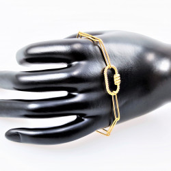 Dames goudkleurige Roestvrij Stalen Paperclip-Schakels Armband
