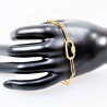 Dames goudkleurige Roestvrij Stalen Paperclip-Schakels Armband