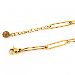 Dames goudkleurige Roestvrij Stalen Paperclip-Schakels Armband