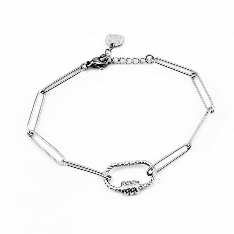 Dames Roestvrij Stalen Paperclip-Schakels Armband Dames Roestvrij Stalen Paperclip-Schakels Armband