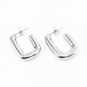Ø28mm Schakel Oorbellen Dames - zilverkleurige Stalen