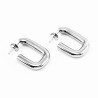 Ø28mm Schakel Oorbellen Dames - zilverkleurige Stalen
