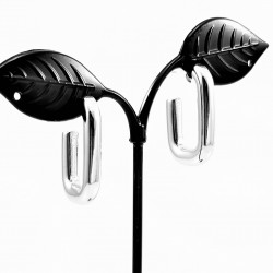 Ø28mm Schakel Oorbellen Dames - zilverkleurige Stalen