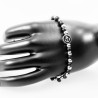 Dames - Heren Armband Stalen Kralen, Zwarte Onyx Kralen en Anker