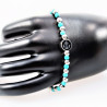 Dames - Heren Armband Stalen Kralen, Turquoise Magnesite Kralen en Anker