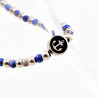 Dames - Heren Armband Stalen Kralen, Lapis Lazuli Kralen en Anker
