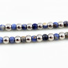 Dames - Heren Armband Stalen Kralen, Lapis Lazuli Kralen en Anker