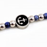 Dames - Heren Armband Stalen Kralen, Lapis Lazuli Kralen en Anker