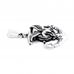 60cm x 3mm Ketting + Anker Hanger Adelaar en Roer Heren - Roestvrij Stalen